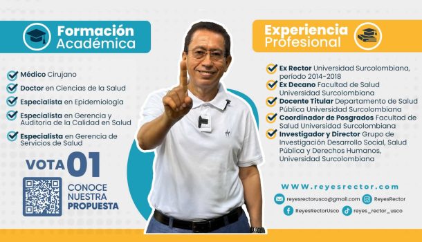 El candidato Pedro Reyes Gaspar propone una visión integral para transformar la Universidad Surcolombiana