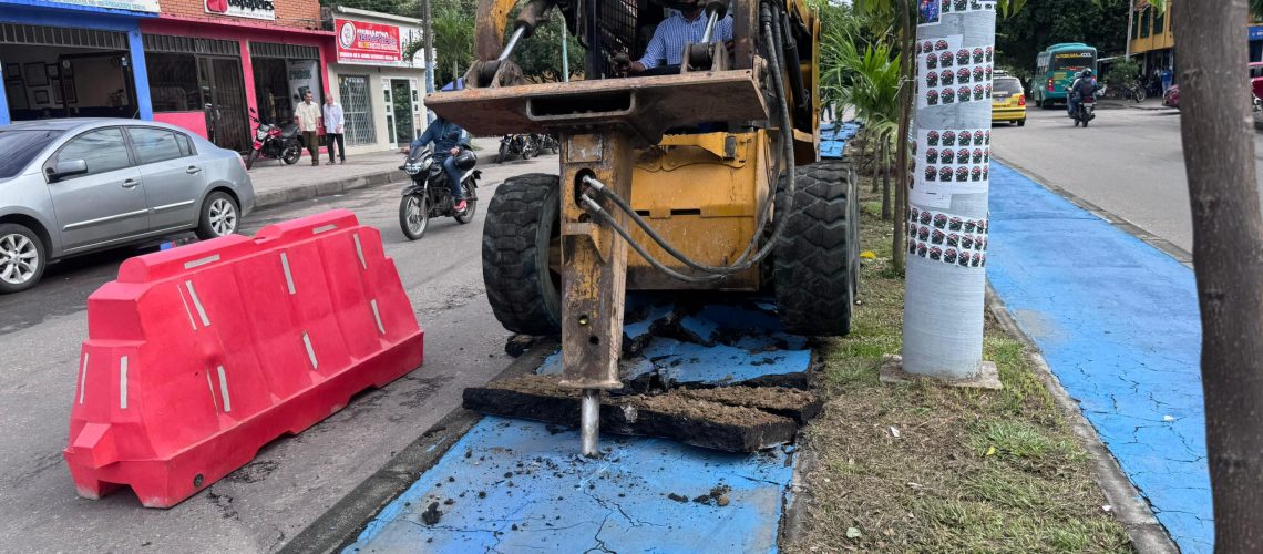 Tras solicitud de garantía de obra de ciclovía en Neiva, contratista repara afectaciones