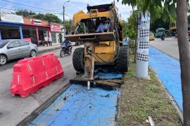 Tras solicitud de garantía de obra de ciclovía en Neiva, contratista repara afectaciones
