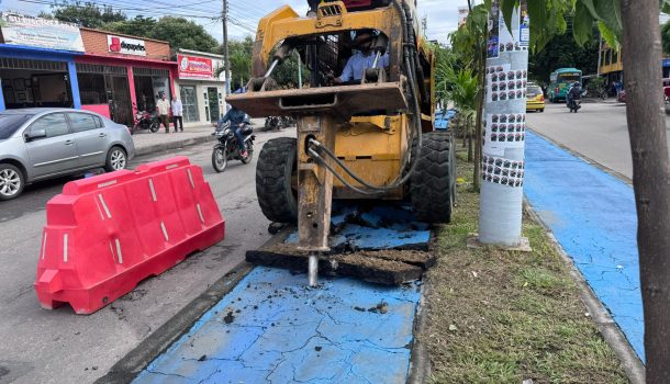 Tras solicitud de garantía de obra de ciclovía en Neiva, contratista repara afectaciones