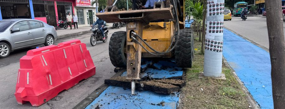 Tras solicitud de garantía de obra de ciclovía en Neiva, contratista repara afectaciones