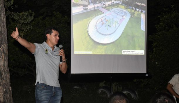 Alcalde de Neiva, Germán Casagua, inicia construcción de placas deportivas en las comunas 6 y 10