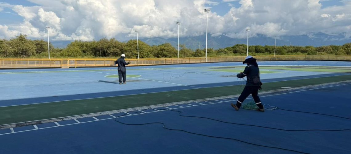 Patinódromo de Neiva avanza con fuerza: alumbrado público al 80% de ejecución