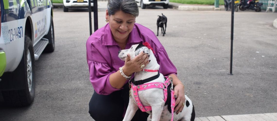Estrellita recibió la placa oficial de la Policía Nacional de Colombia