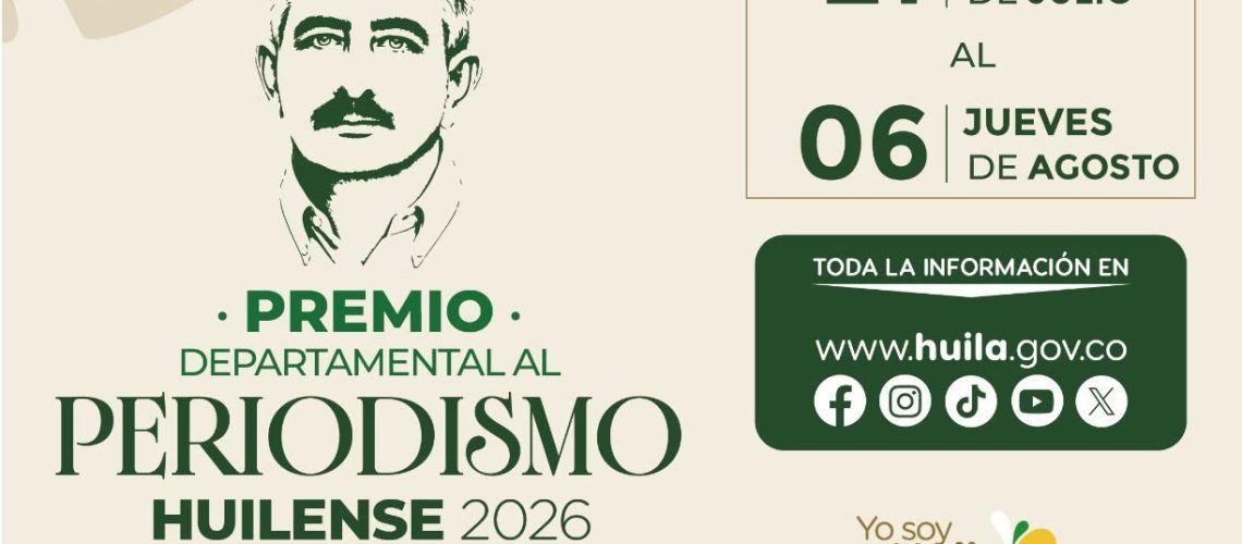 Gobernación del Huila abre convocatoria Premio al Periodismo Huilense Carlos Enrique Salamanca Cerón 2026 1